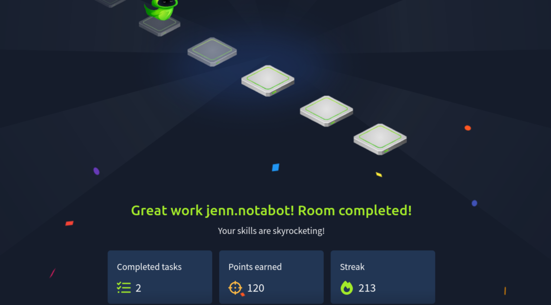 TryHackMe room completion screen